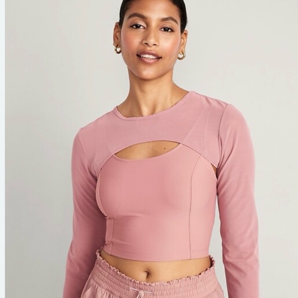 Active cropped rose Women's Top